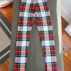 Crewcuts Red and Blue Plaid Kids Leggings